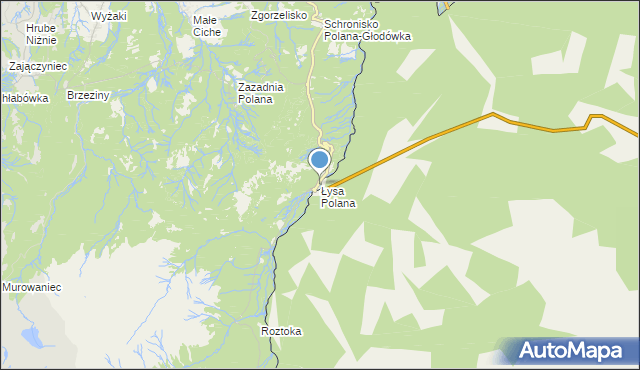 mapa Łysa Polana, Łysa Polana na mapie Targeo